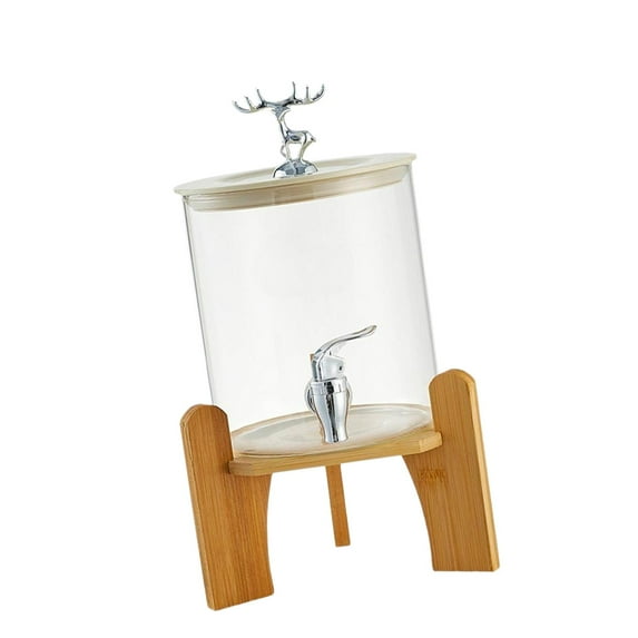 Baoblaze Glass Drink Dispenser 3.5L Cold Beverage Dispenser for Punch Water Daily Use Deer