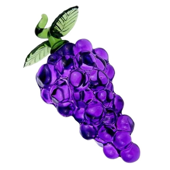 Baoblaze Glass Fruit Decor Paperweight Art Crystal Statue for Bookshelf Home Tabletop Grapes