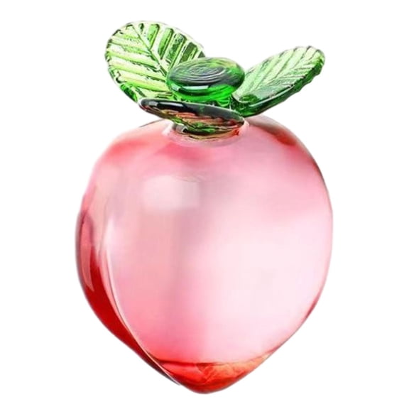 Baoblaze Glass Fruit Decor Paperweight Art Crystal Statue for Bookshelf Home Tabletop Peach