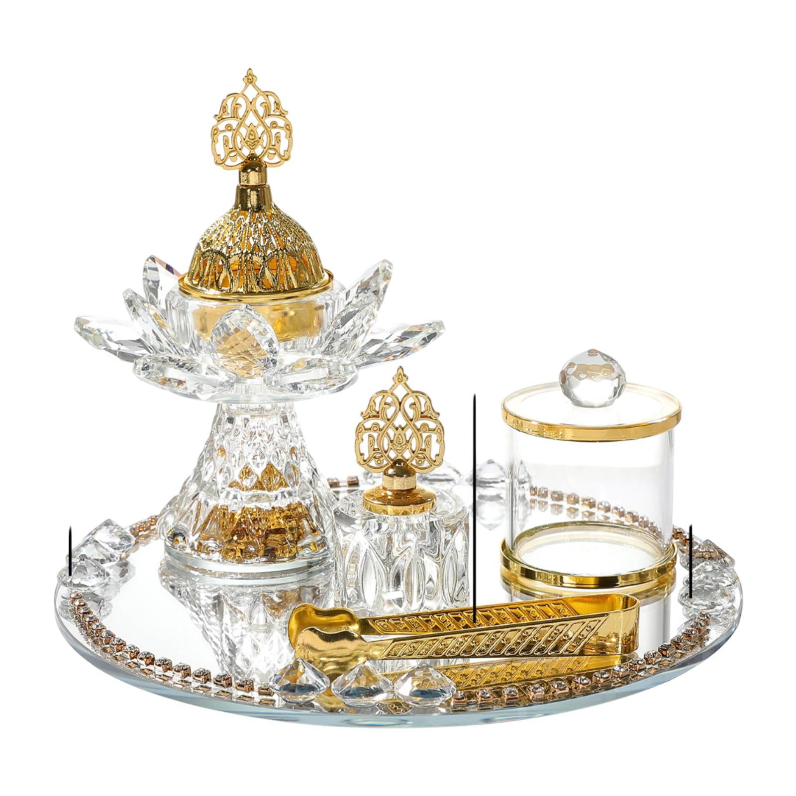 Baoblaze Glass Incense Burner Set Arabian Incense Holder for Home Bedroom Living Room