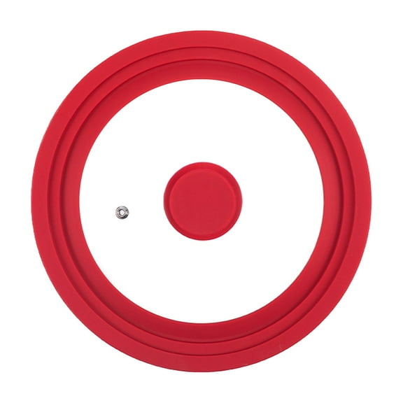 Baoblaze Glass Top Cover Tempered Silicone Replacement Pan Lid for Skillets Pots Pans Red 21cm