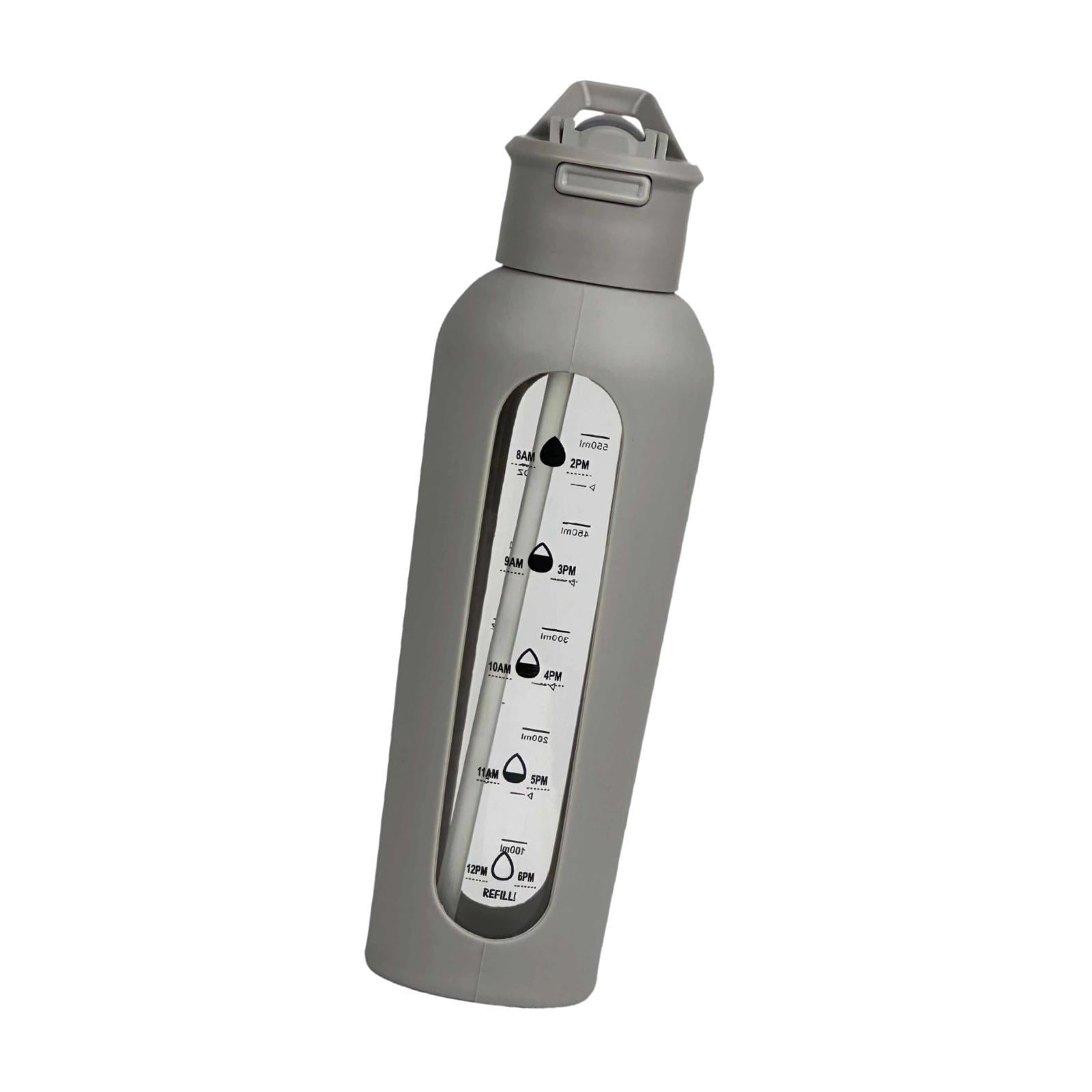 Baoblaze Glass Water Bottle Large Capacity Drinking Bottle for Workout Outdoor Hiking Gray
