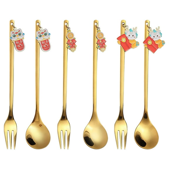Baoblaze Gold Cutlery Set Dinner Party Heavy Duty for Chinese New Year Party Birthday B