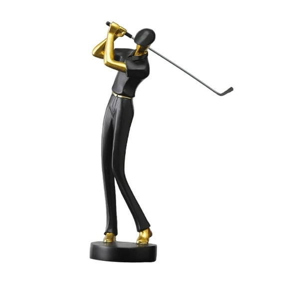 Baoblaze Golf Figurine Art Decorative Resin Arts for Living Room Home Golf Lover Gift Black B