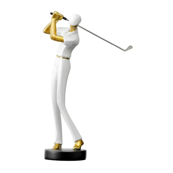 Baoblaze Golf Figurine Art Decorative Resin Arts for Living Room Home Golf Lover Gift White B