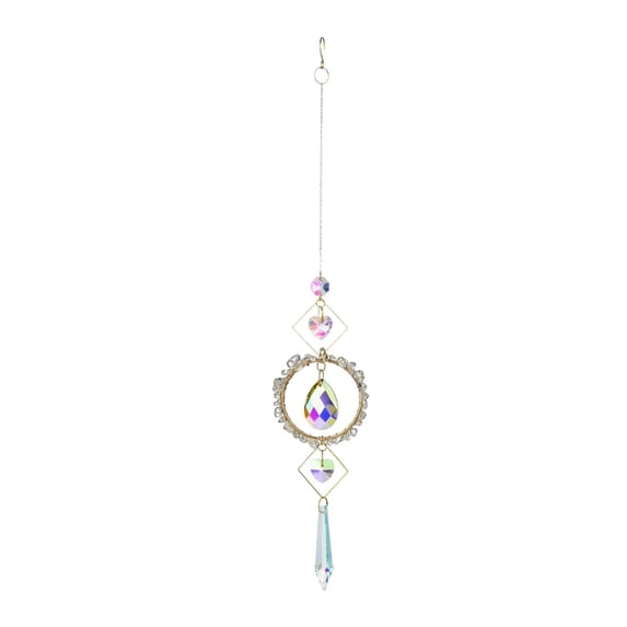 Baoblaze Hanging Colored Maker Artificial Crystal Prism Pendant Car Office Wind Chime White