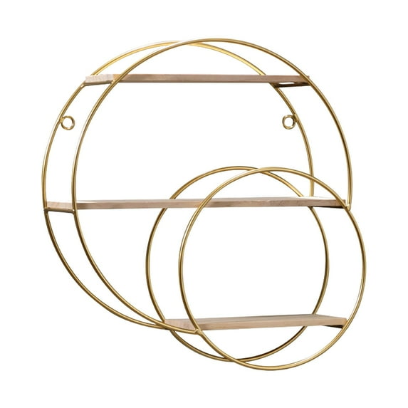 Baoblaze Hanging Shelf Portable Storage Organizer Wall Storage Box Organizer Rack Round 3 Tiers