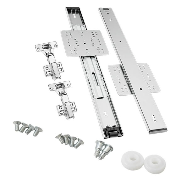 Baoblaze Hidden Flip up Cabinets Door Slide Rails Sliders Easy to Install Door Hardware Kit for Kitchen Cabinet Bedroom Home Bookcases 550mm