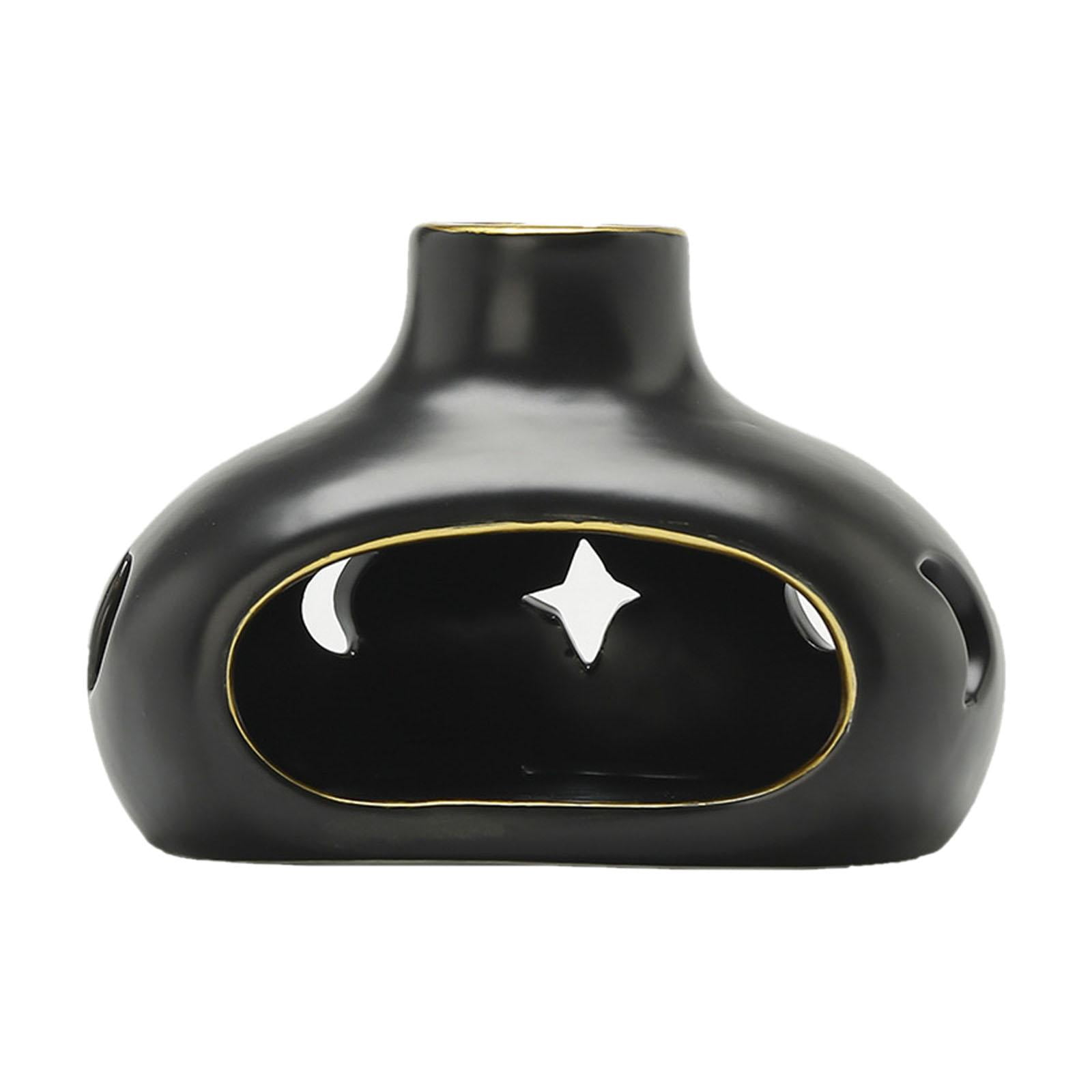 Baoblaze Holder Ceramic Incense Burner Holder for Fireplace Farmhouse Yoga Black