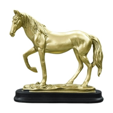 Baoblaze Horse Sculpture Collection Resin Decorative Figurine for Bedroom Desk Office Gold