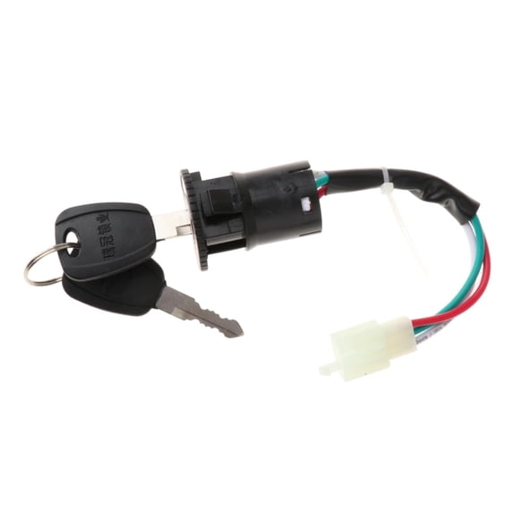 Baoblaze Ignition Switch Lock Key Starter Switch Multipurpose High Cylinder Lock for Motorcycle Moped 3 cable
