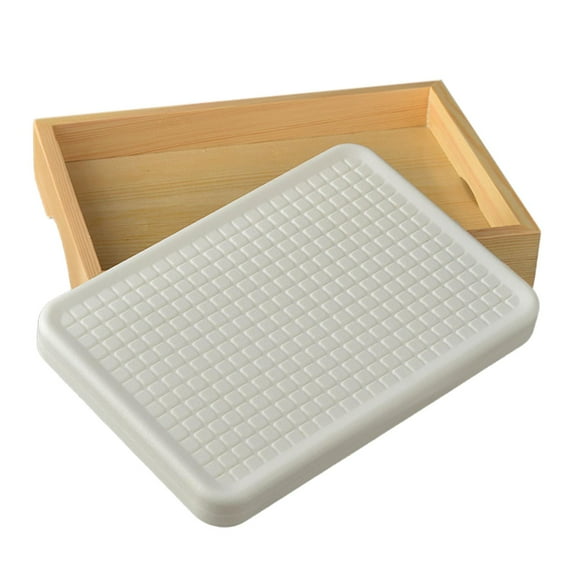 Baoblaze Japanese Sushi Plates Ice Sushi Dish Durable Sushi Board Rectangle Ice Sushi Serving Platter Sashimi Tray for Home Restaurant Lattice
