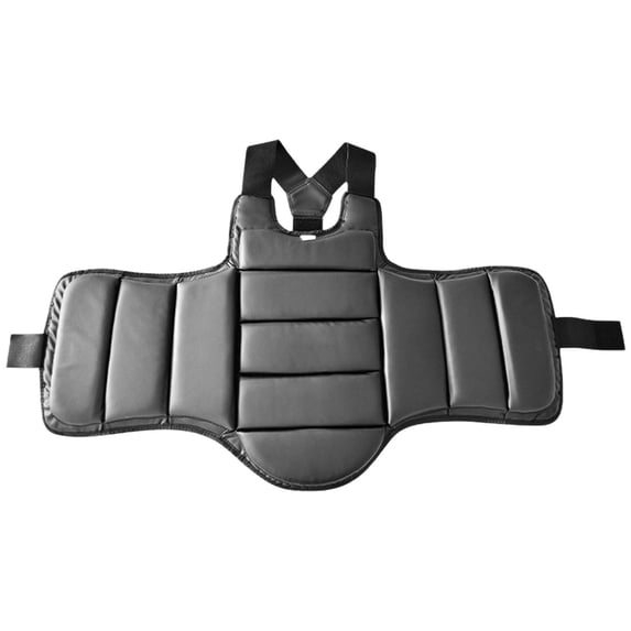 Baoblaze Karate Chest Guard Belly Protection Pad Muay Thai Mma Karate Chest Protector XS black
