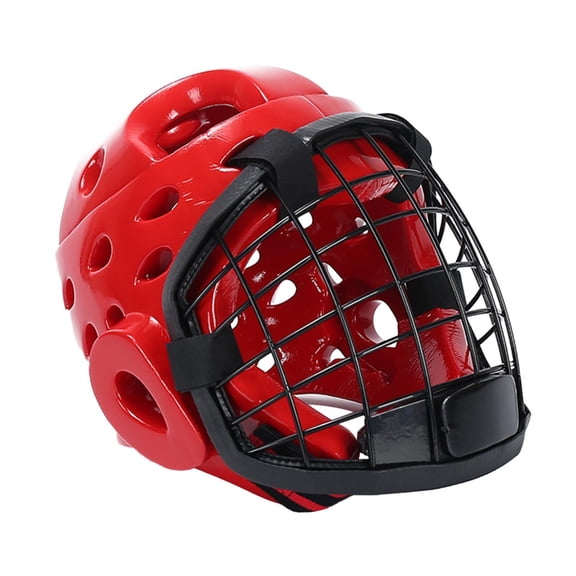 Baoblaze Karate Headgear Portable Ice Hockey Helmet for Sparring Muay Thai Kickboxing S Red