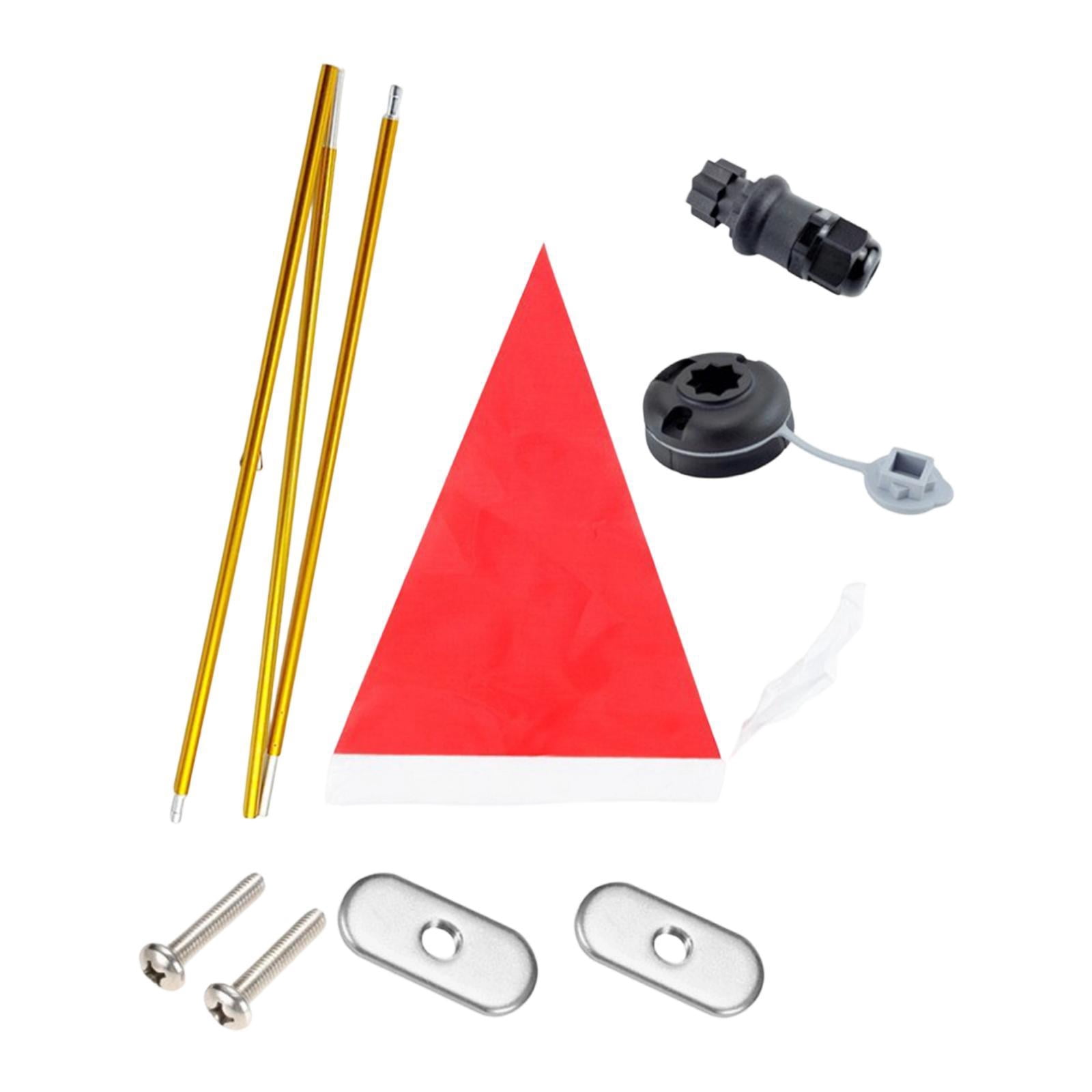 Baoblaze Kayak Flag Accessories, Highly Visible, Stable Base for Dinghies, Canoes, Kayaks Red