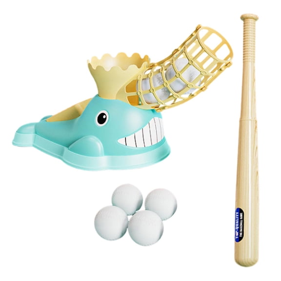 Baoblaze Kids Baseball Pitching Machine Baseball ting Machine with and 6 Baseballs Blue