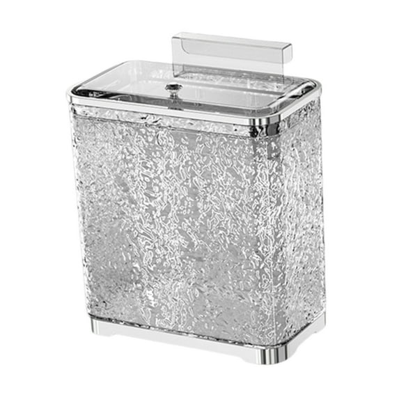 Baoblaze Kitchen Hanging Trash Can Garbage Container for Bathroom Cabinet Door Office argent gray
