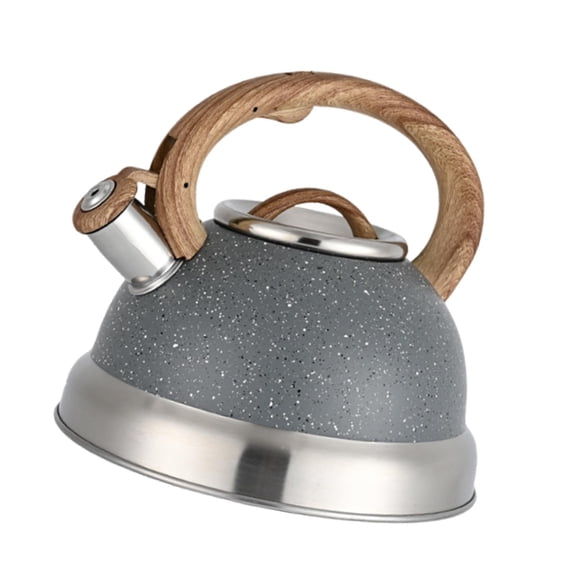 Baoblaze Loud Whistle Kettle Anti Rust Cooker Modern Tea Maker for BBQ Outdoor Picnic Gray