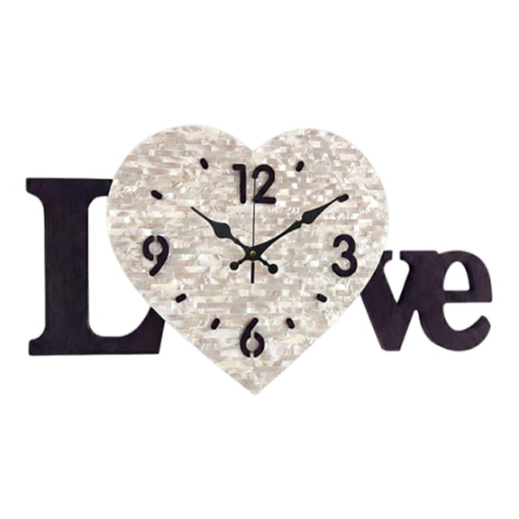 Baoblaze Love Clock Ornament Modern Aesthetic Acrylic Decorative Clock for Kitchen Dining