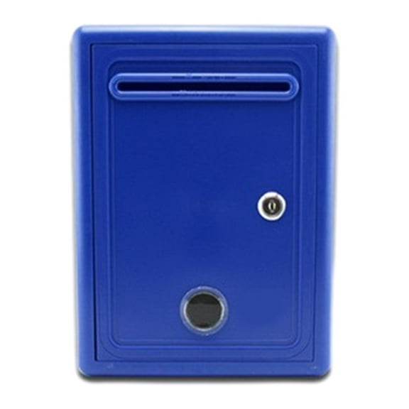 Baoblaze Mailbox Locking Ballot Box Wall Mounted with Window Complaint Box Blue