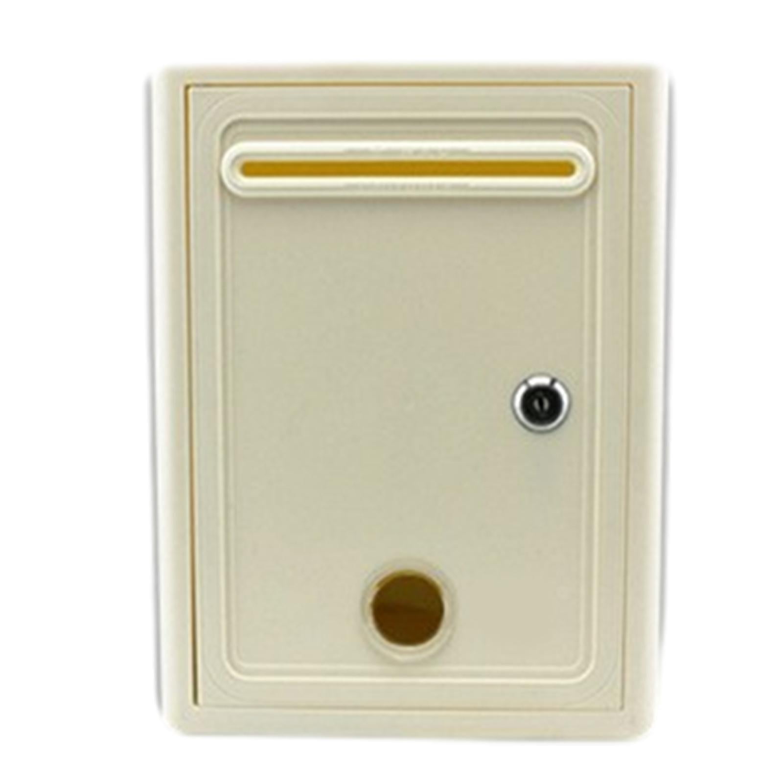 Baoblaze Mailbox Locking Ballot Box Wall Mounted with Window Complaint Box White