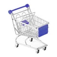 thumbnail image 1 of Baoblaze Mini Shopping Cart Supermarket Metal Handcart Toy Ornament Desktop Organizer blue, 1 of 8