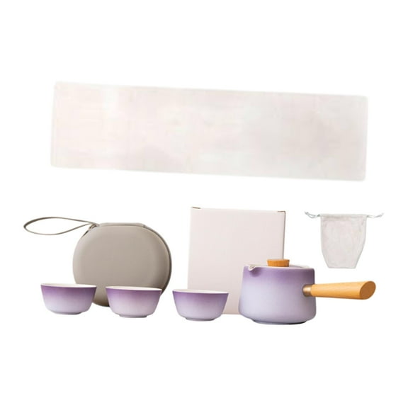 Baoblaze Mini Travel Ceramic Tea Pot Set Outdoor Small Ceramic Teapot Chinese Tea Set for