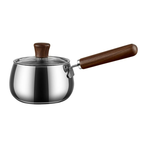 Baoblaze Nonstick Saucepan with Lid Sauce Pan Stainless Steel Noodles Pasta Cookware Universal Stoves Stockpot Cooking Pot for Camping Brown