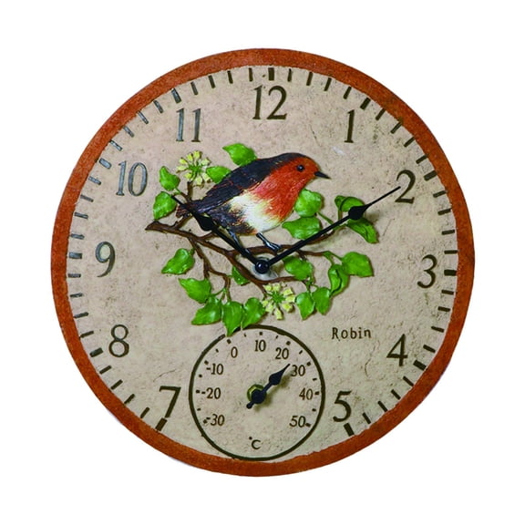 Baoblaze Outdoor Wall Clock Birds Decor 12'' Hanging Clock for Home