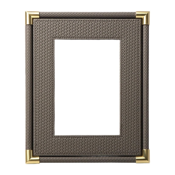 Baoblaze PU Leather Picture Frame Desk Gift Tabletop Picture Frame Photo Holder Stand for 20cmx3cmx25cm