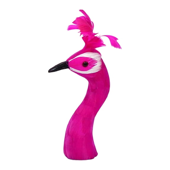 Baoblaze Peacock Mannequin Head Flower Arrangement Versatile Simulation Animal Head Model Rose 23cm