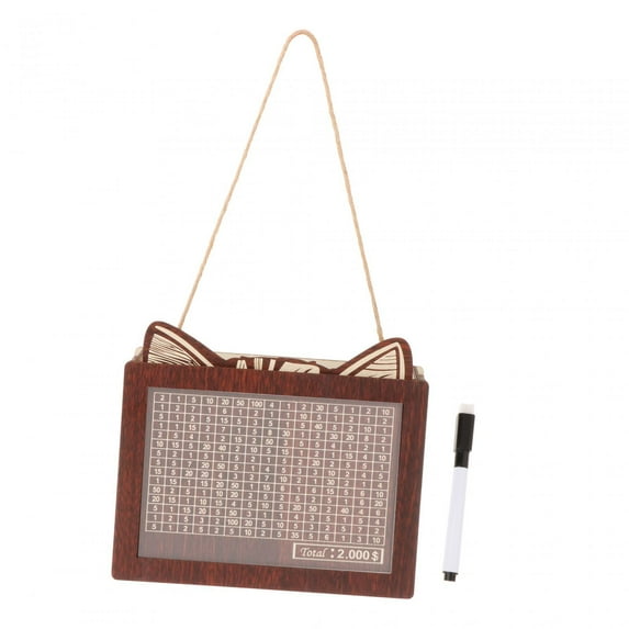 Baoblaze Piggy Bank Wooden Money Box Reusable Adults Children Retro Savings Goal Desktop 2000 USD