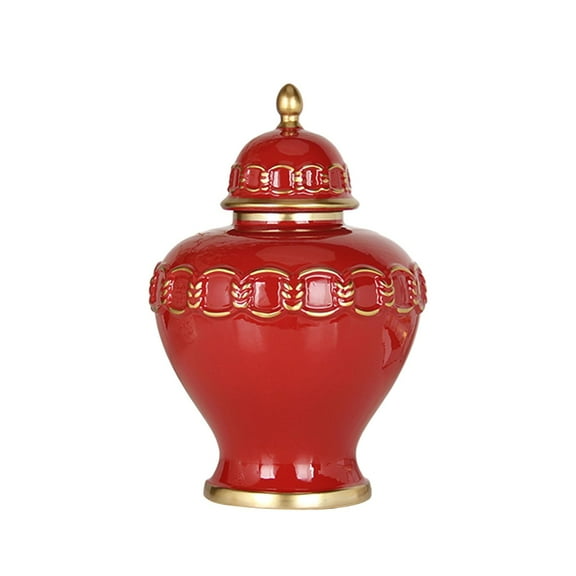 Baoblaze Porcelain Ginger Jar Chinoiserie Traditional with Lid Decorative Storage Jar for