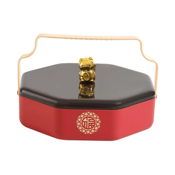 Baoblaze Portable Divided Serving Tray with Lid Dried Fruits Box for Family Gathering 1 Layer