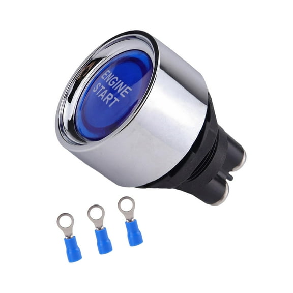 Baoblaze Push Button Starter Switch LED Light 50A 12V Engine Start Push Button Switch blue