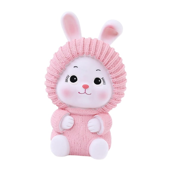 Baoblaze Rabbit Statue Decorative Figurine for Centerpiece Bookshelf Entrance Cabinet Pink