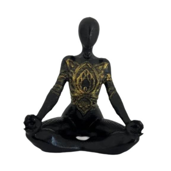 Baoblaze Resin Figurine Collectible Yoga Pose Statue for Office Living Room Bookshelf Sitting