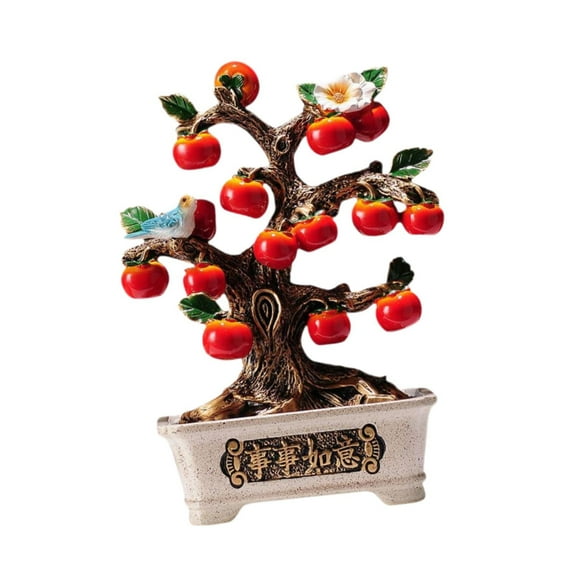 Baoblaze Resin Lucky Persimmon Statue Chinese Decoration for Bedroom Wedding Cabinets