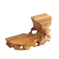 thumbnail image 1 of Baoblaze Retro Wooden Base Buddha Statue Holder Clay Pot Stand Teapot Base Home Decor Half Circle, 1 of 8