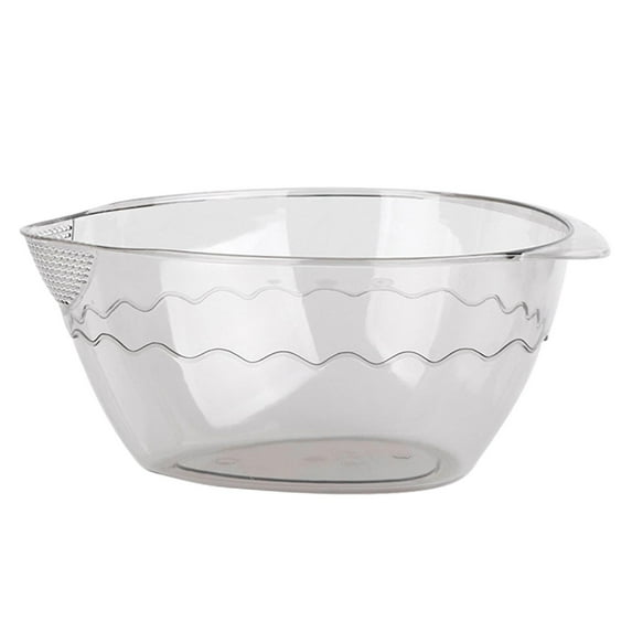 Baoblaze Rice Bowl Drain Basket Kitchen Washing Basket Basin for Grain Broccoli Beans gray