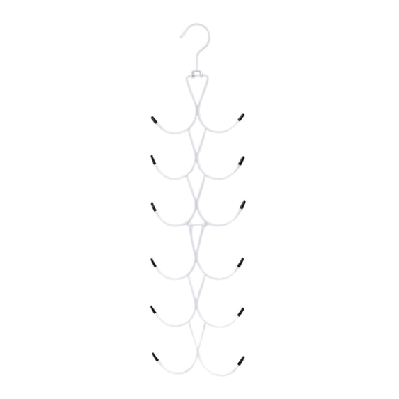 Baoblaze Scarf Hanger Closet Storage Rack Metal Space Saving Scarf Holder Scarf Organizer white