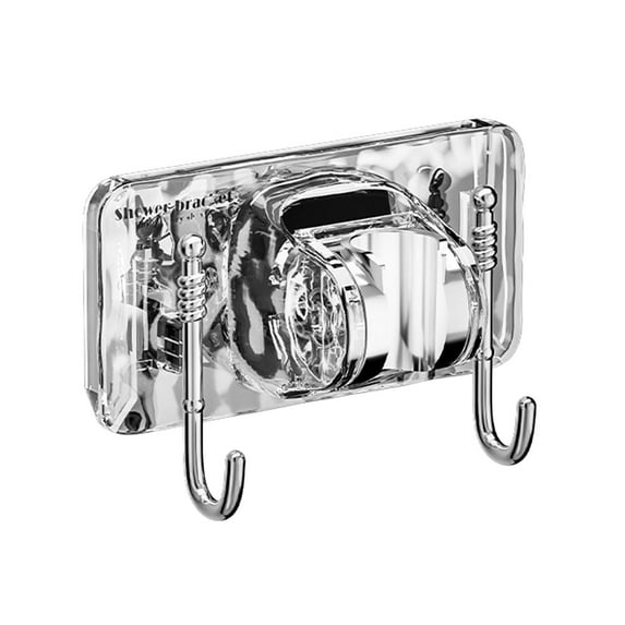 Baoblaze Shower Holder Bathroom Accessories with Two Hooks for Restroom Washroom Hotel