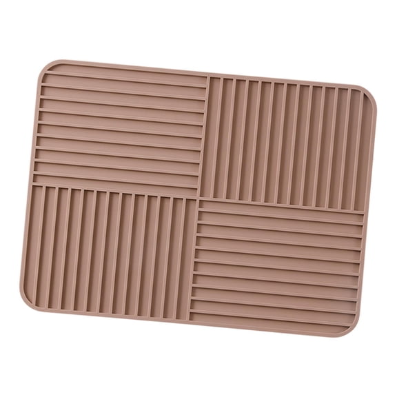 Baoblaze Silicone Dish Dry Mat Insulation Pad Roll up Storage Cutting Board Anti Slip Pad Brown Red