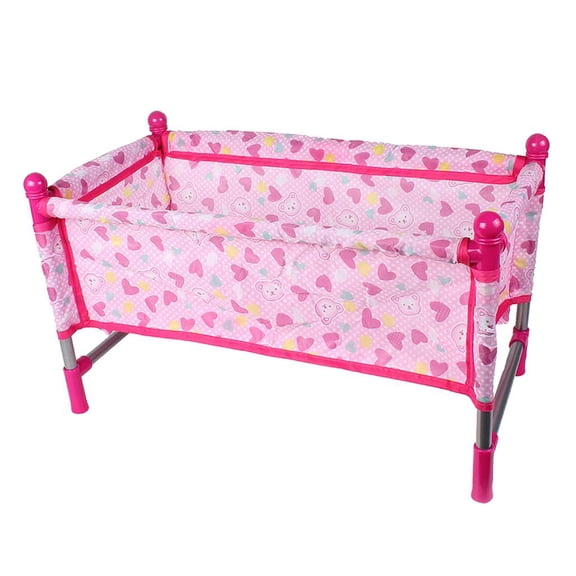 Baoblaze Simulation Baby Doll Bed Crib Playset, Doll Furniture for 9-12 Inch Dolls