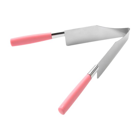 Baoblaze Stainless Steel Cake Slicers Cutter Ergonomic Handle Stainless Steel Cake Server Dark Pink