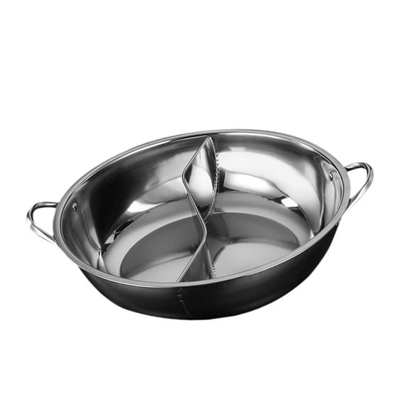 Baoblaze Stainless Steel Hot Pot with Divider Double Flavor for Home Family Gathering M