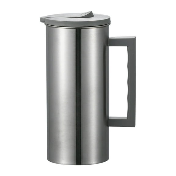 Baoblaze Stainless Steel Pitcher Carafe 1800 ml Household Tea Kettle Metal Pitcher Water Jug for Gatherings Juice Milk Grey