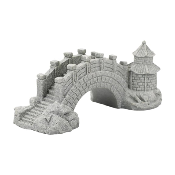 Baoblaze Stone Bridge Figurine Decorative Aquarium Decoration for Cabinet Shelf Study C