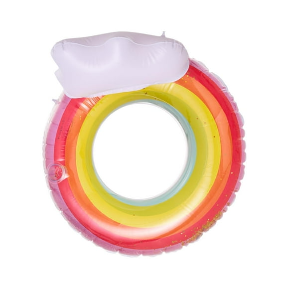 Baoblaze Swimming 2 Seat Rainbow Swim Inner Tube for Water Sports B