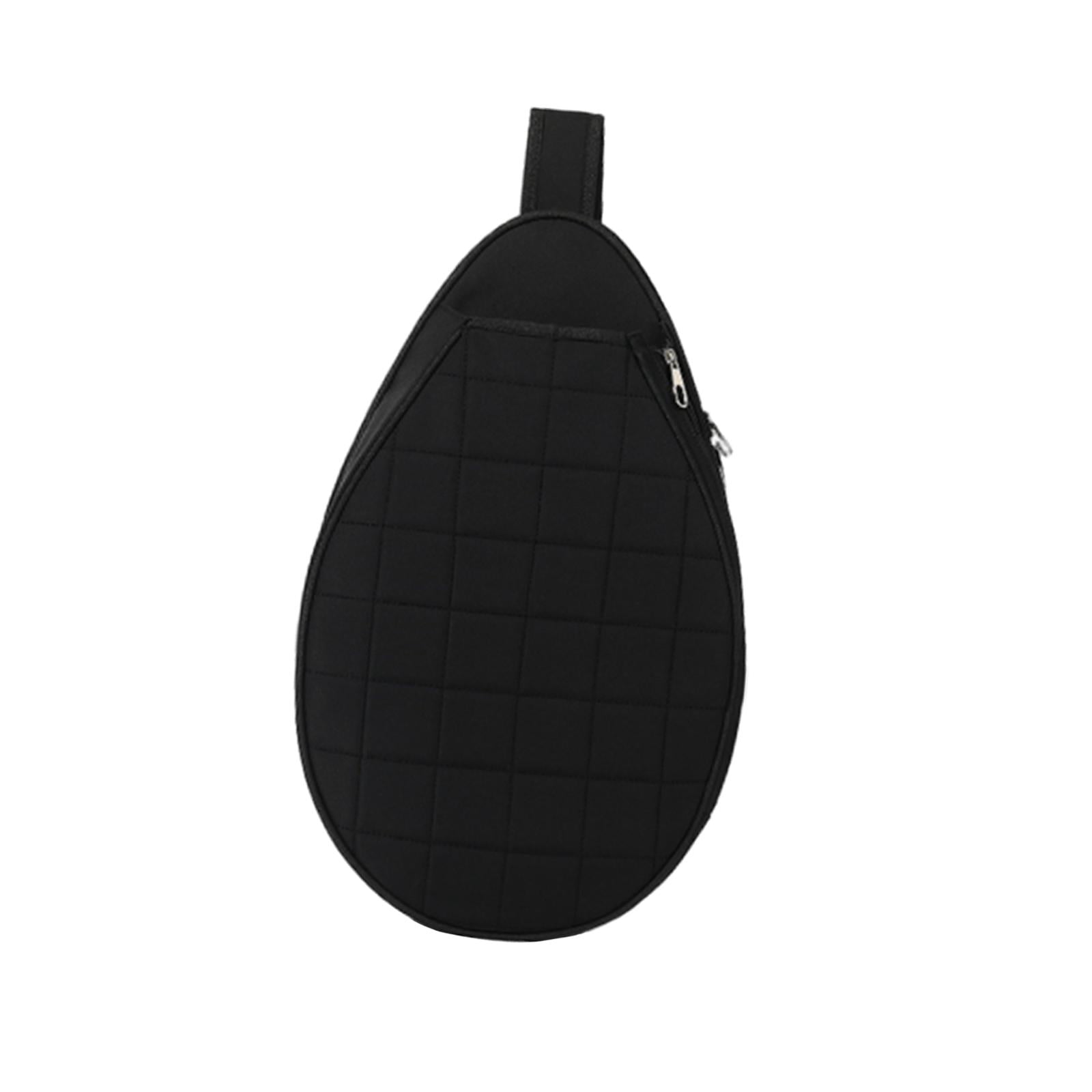 Baoblaze Tennis Bag Large Capacity W/ Adjustable Strap Racket Carry Bag Crossbody Bag Black